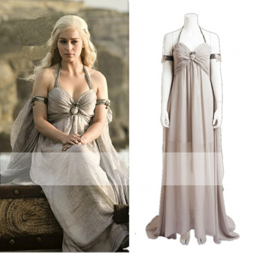 Game of Thrones Daenerys Targaryen Gray Dress Cosplay Costume