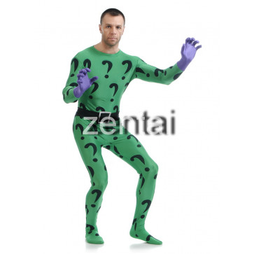 The Riddler Full Body Spandex Lycra Cosplay Zentai Suit