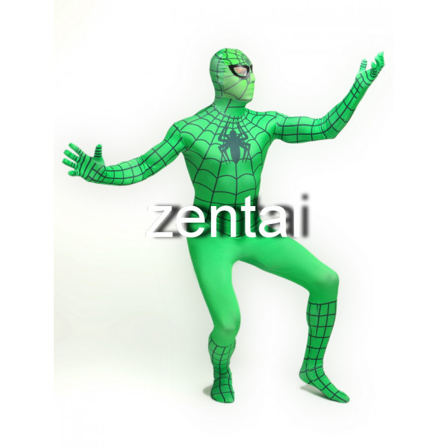 Halloween Spiderman Green Cosplay Zentai Suit/ Buy Green Spiderman ...