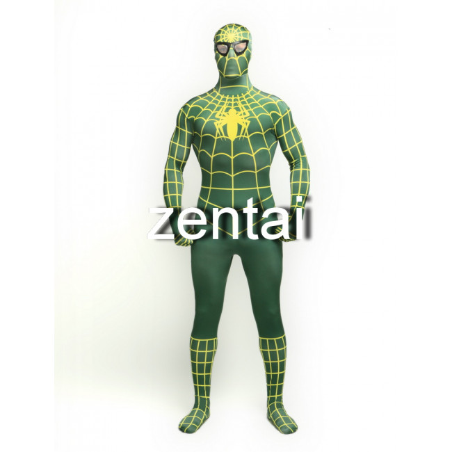 Halloween Spiderman Green Cosplay Zentai Suit/ Buy Green Spiderman ...