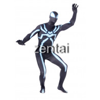 Spider-Man Spiderman Full Body Cyan and Black Cosplay Zentai Suit