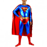 Superman Full Body Shiny Metallic Cosplay Zentai Suit