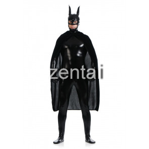 Black Batman Full Body Shiny Metallic Zentai