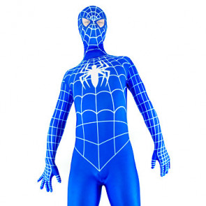Blue and White Full Body Spiderman Zentai