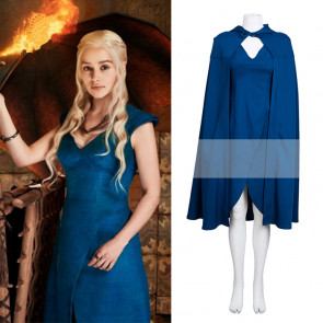 Game of Thrones Daenerys Targaryen Blue Dress Cosplay Costume
