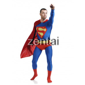 Blue Superman Full Body Spandex Lycra Zentai Suit