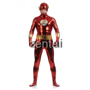 The Flash Flashman Full Body Shiny Metallic Cosplay Zentai Suit