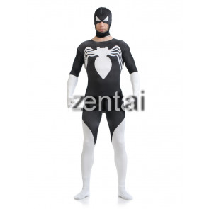 Halloween Spiderman White and Black Full Body Cosplay Zentai Suit