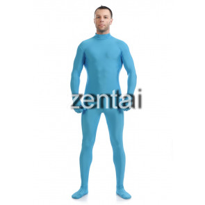 Man's Full Body Sky Blue Color Spandex Lycra Zentai