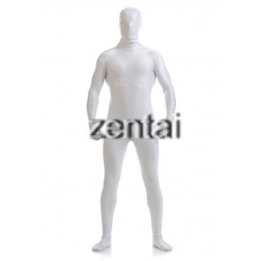 Man's Full Body White Color Spandex Lycra Zentai