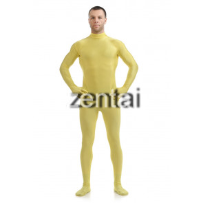 Man's Full Body Yellow Color Spandex Lycra Zentai