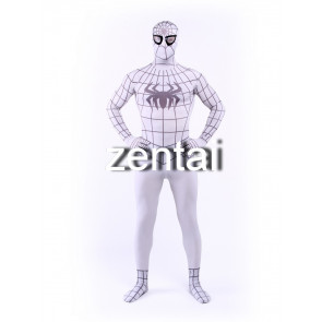 Superhero Amazing Spiderman White and Lavender Color Cosplay Zentai Suit