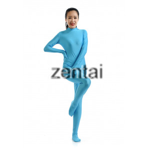 Women's Full Body Sky Blue Color Spandex Lycra Zentai