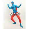 Spider-Man Spiderman Full Body Cyan and Orange Cosplay Zentai Suit