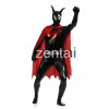 Batman Full Body Black and Red Shiny Metallic Cosplay Zentai Suit