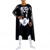 Superman Full Body Black and Silver Shiny Metallic Cosplay Zentai Suit