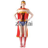 Female Captain America Shiny Metallic Cosplay Zentai Suit