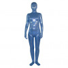 Women Full Body Light Blue Color Shiny Metallic Zentai Suit
