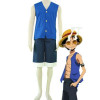 One Piece Monkey D. Luffy Blue Cosplay Costume