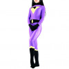 Women Full Body Purple and Black Lycra Zentai Suit