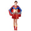 Female Superman Red and Blue Shiny Metallic Cosplay Zentai Suit