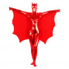 Female Batman Full Body Pure Red Shiny Metallic Cosplay Zentai Suit