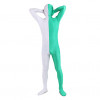 Unisex Full Body White and Green Mixed Colors Lycra Zentai Suit