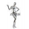Women Full Body Silvery White Color Shiny Metallic Zentai Suit
