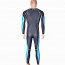 Long Sleeve Black and Blue Spandex Nylon Men's Catsuit