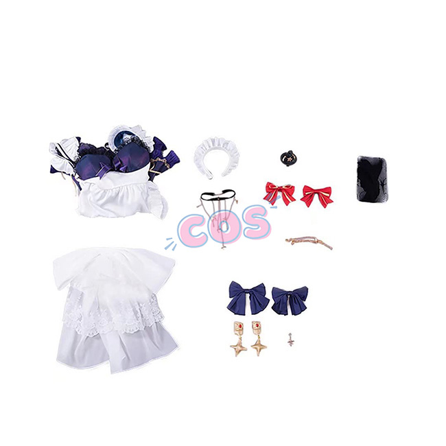 Genshin Impact Mona Megistus Maid Outfit Cosplay Costume