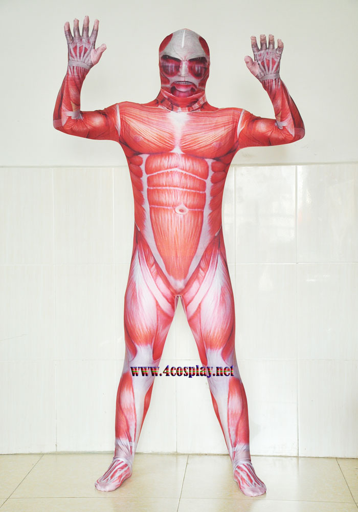 Attack on Titan Shingeki no Kyojin Colossal Titan Full Body Cosplay Zentai Suit