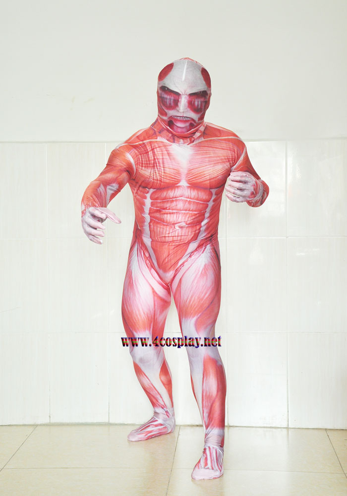 Attack on Titan Shingeki no Kyojin Colossal Titan Full Body Cosplay Zentai Suit