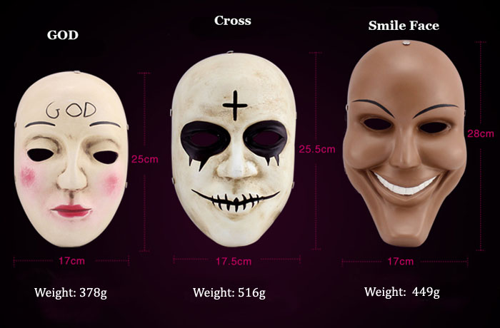 GRP Mask Movie The Purge Anarchy Mask God Mask Cross Mask Smile Mask Glass Fiber Reinforced Plastics Mask