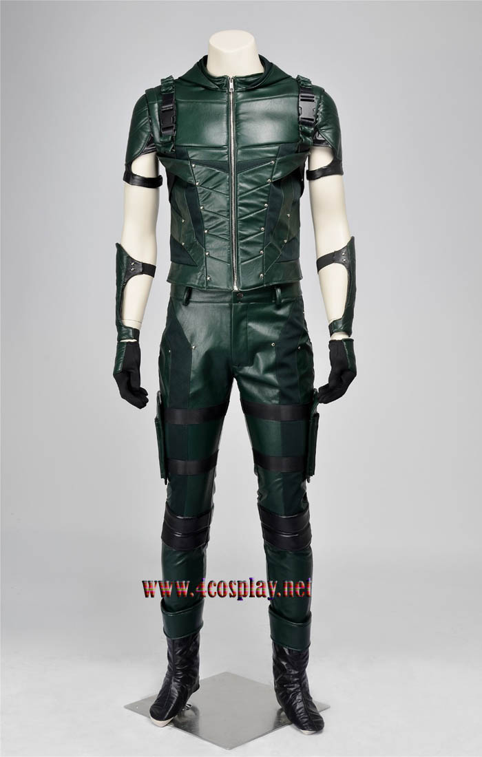 Arrow Season 4 Green Arrow Oliver Queen Outfit Cosplay Costume