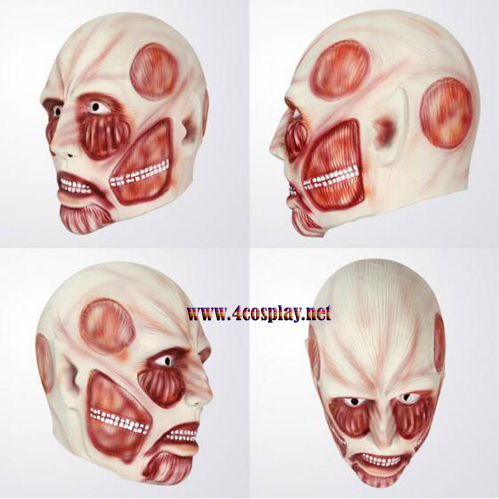 Halloween Shingeki no Kyojin Latex Mask Attack On Titan Cosplay Mask