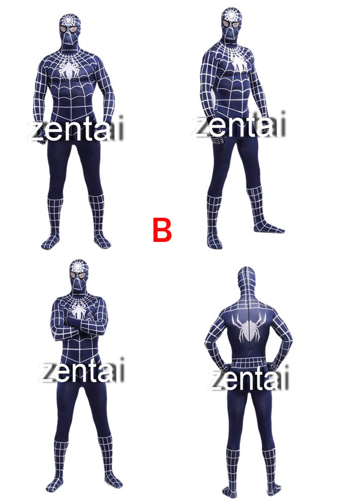 Halloween Spiderman Blue Color Cosplay Zentai Suit