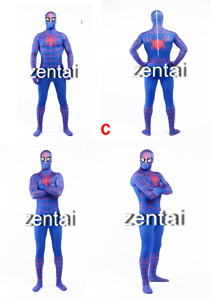 Halloween Spiderman Blue Color Cosplay Zentai Suit