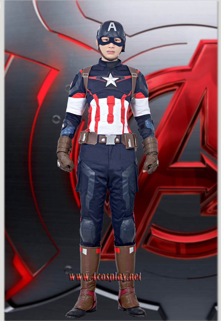 Mavel Movie Avengers Age of Ultron Captain America Cosplay Costume