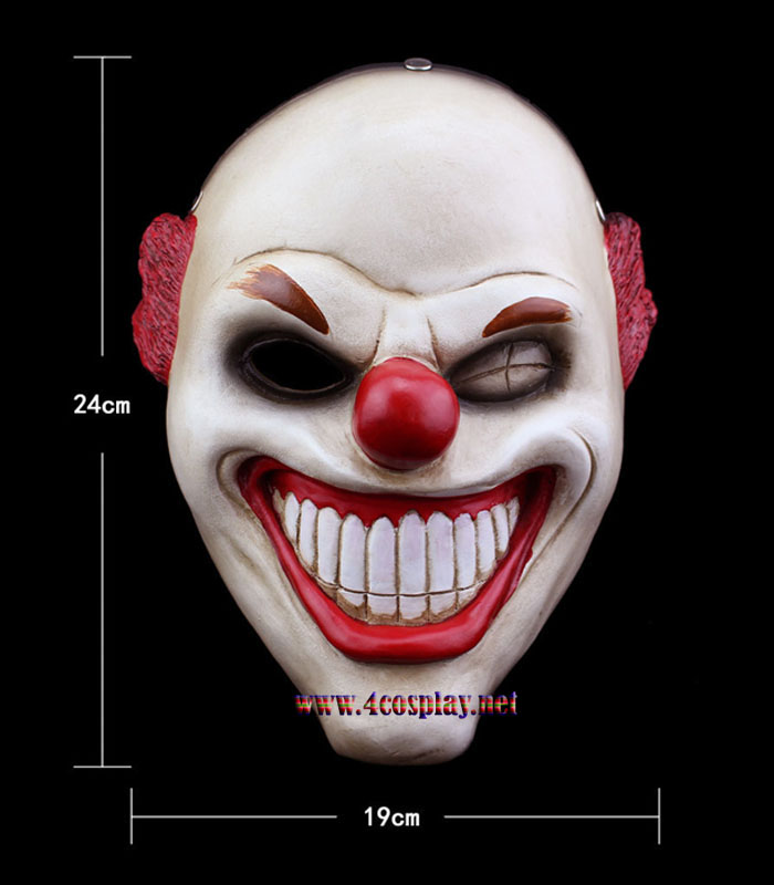 Payday 2 Sweet Tooth Red Nose Clown Horror Cosplay Mask