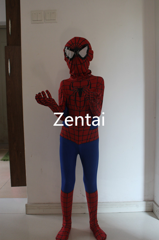 Kid Spider-Man Spiderman Full Body Red Cosplay Zentai Suit