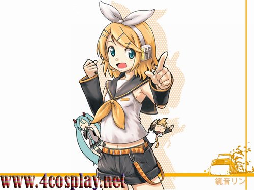 Vocaloid 1 Kagamine Rin Cosplay Costume Outfit